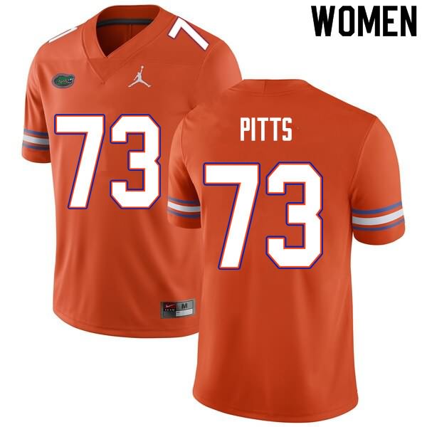 NCAA Florida Gators Mark Pitts Women's #73 Nike Orange Stitched Authentic College Football Jersey NPF5864MG